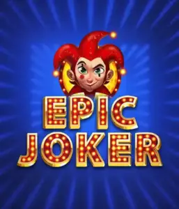 Experience the energetic world of Epic Joker slot by Relax Gaming, highlighting a playful joker with a vivid hairstyle against a dazzling blue background. This graphic captures the joy and humor of classic slots, great for fans of classic casino aesthetics, delivering a charming play experience.