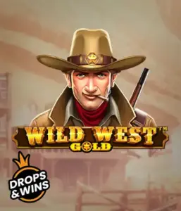  See the bold sheriff of "Wild West Gold," a thrilling slot game by Pragmatic Play. The graphic depicts a stern-faced sheriff with a golden star badge, set against a dusty Old West town backdrop. The game's title is boldly featured in a classic font, complementing the Wild West adventure theme. 